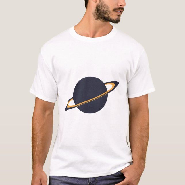T-shirt Vaisseau Fusée Rétro en Orbite autour d'une Planèt (Devant)