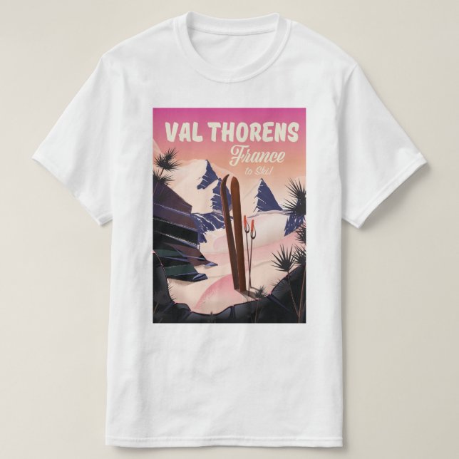 T-shirt Val Thorens, France poster ski (Design devant)