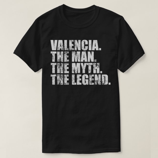 T-shirt ValenciaValencia Nom de famille Valencia Nom de fa (Design devant)