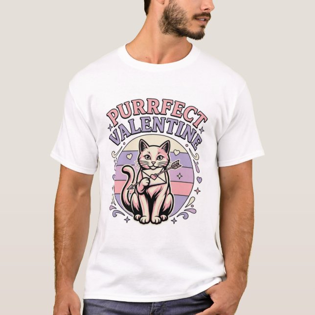 T-shirt Valentin chat parfait Amour de la Saint-Valentin V (Devant)