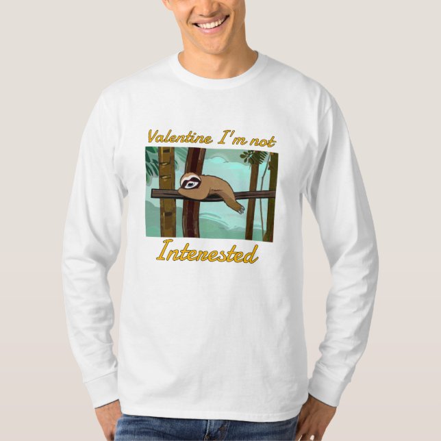 T-shirt valentin je ne suis pas intéressé (Devant)