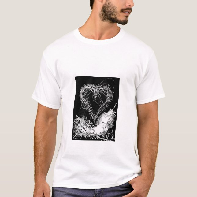 T-shirt Valentin noir et blanc (Devant)