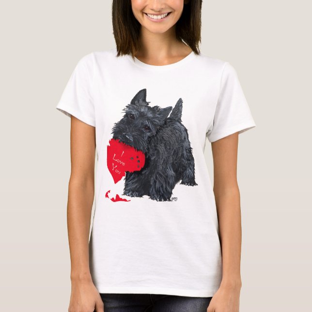 T-shirt Valentin Terrier Écossais joueur (Devant)