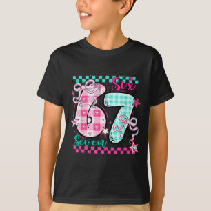 T-shirt Valentine à carreaux rétro Six Sept Mème 67 Viral