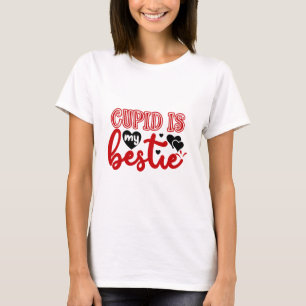 T-shirt Valentine Art Cupid Est Ma Bestie