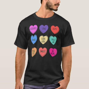 T-shirt Valentine Conversation Coeurs Candy Heureux Valent