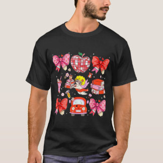 T-shirt Valentine Cupid Coquette Pink Bow Apple Books Teac