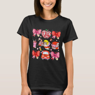 T-shirt Valentine Cupid Coquette Pink Bow Apple Books Teac