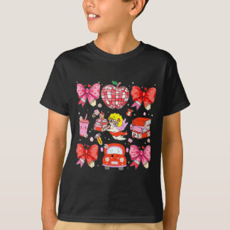 T-shirt Valentine Cupidon Coquette Rose Bow Apple Livres T
