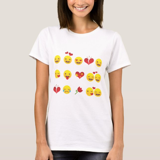 T-shirt Valentine Emojis (Devant)