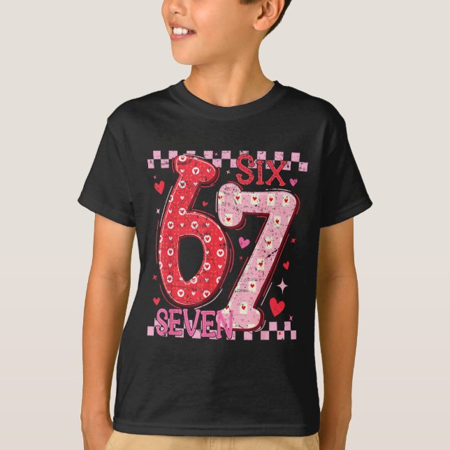 T-shirt Valentine Funny Six Seven 6 7 Meme Slang Men Women (Devant)