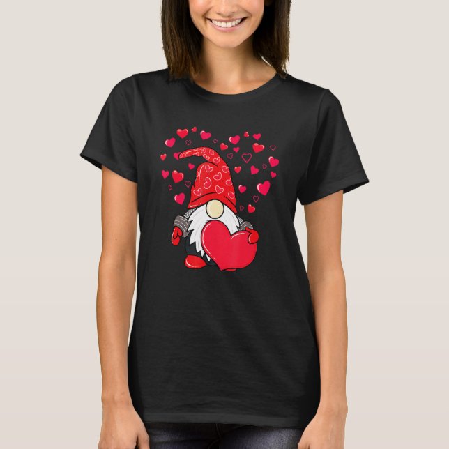 T-shirt Valentine Gnome Love Heart Happy Valentines Day Wo (Devant)