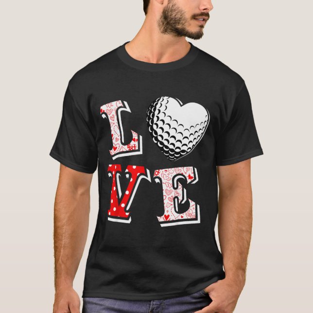 T-shirt Valentine Love Golf Heart Valentine Day Women Men  (Devant)