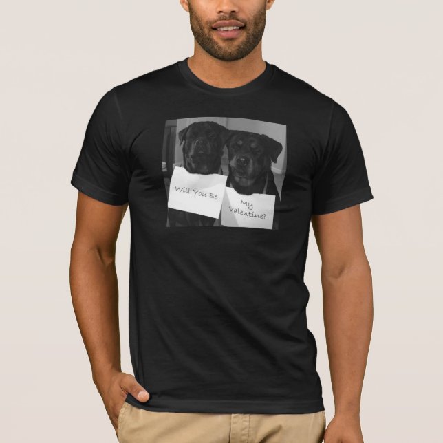 T-shirt Valentine-Mens de rottweiler (Devant)