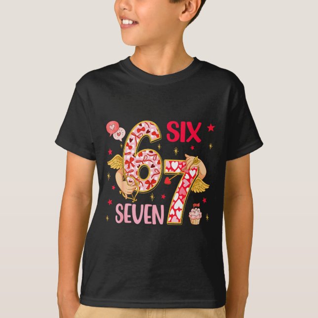 T-shirt Valentine Nge 67 Funny Saying Six Seven Valentine' (Devant)