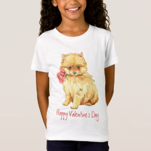 T-Shirt Valentine Pomeranian rose