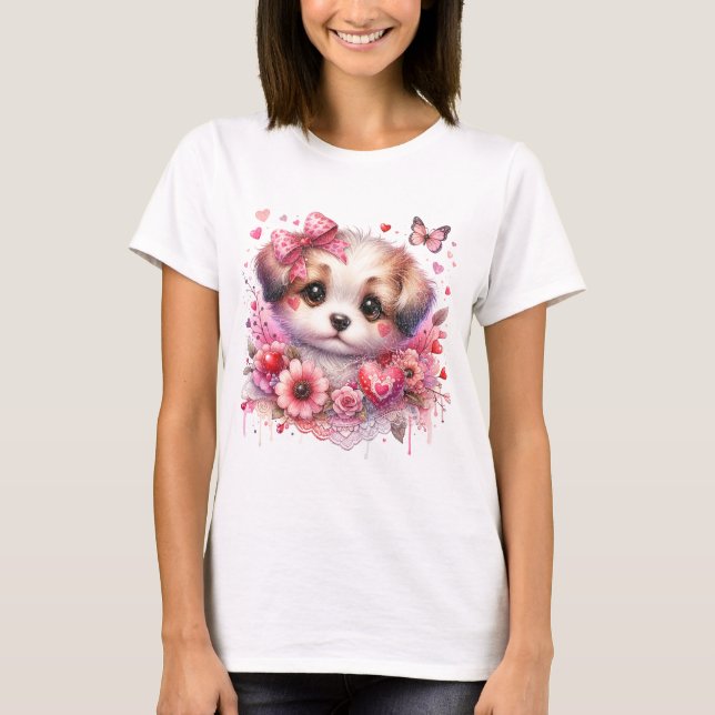 T-shirt Valentine Puppy Love (Devant)