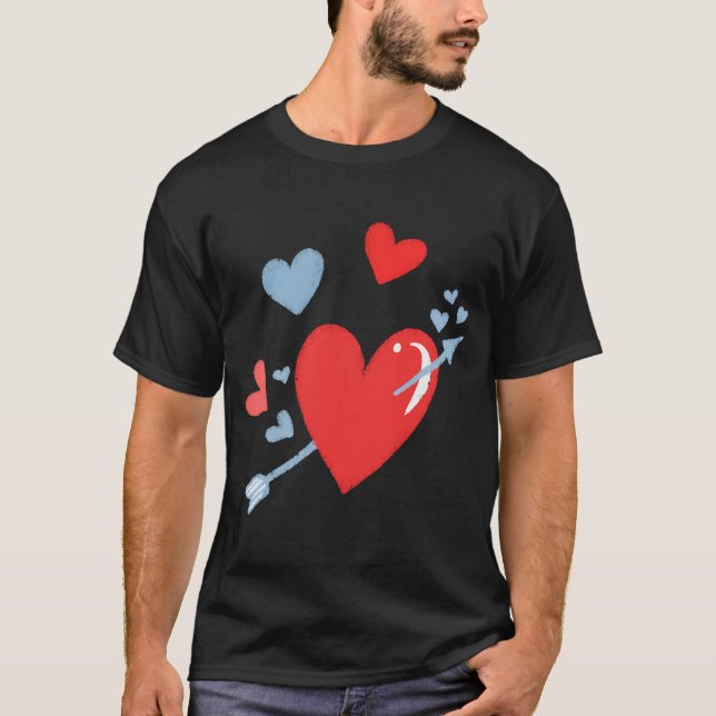 T-shirt Valentine Red Hearts (Devant)