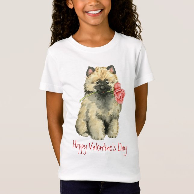 T-Shirt Valentine Rose Keeshond (Devant)