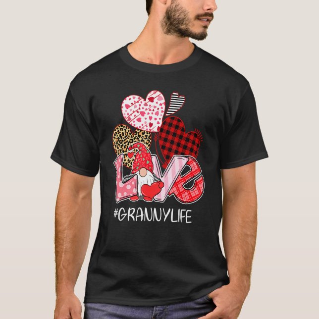 T-shirt Valentine S Day Gnome Love Granny Life Grandma Fun (Devant)
