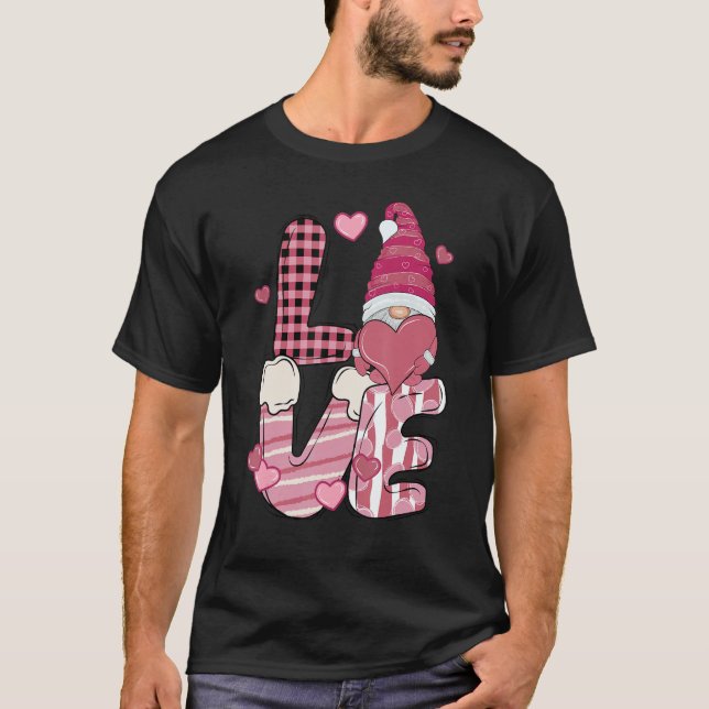 T-shirt Valentine Teacher Squad Gnome Love Sweethearts Hea (Devant)