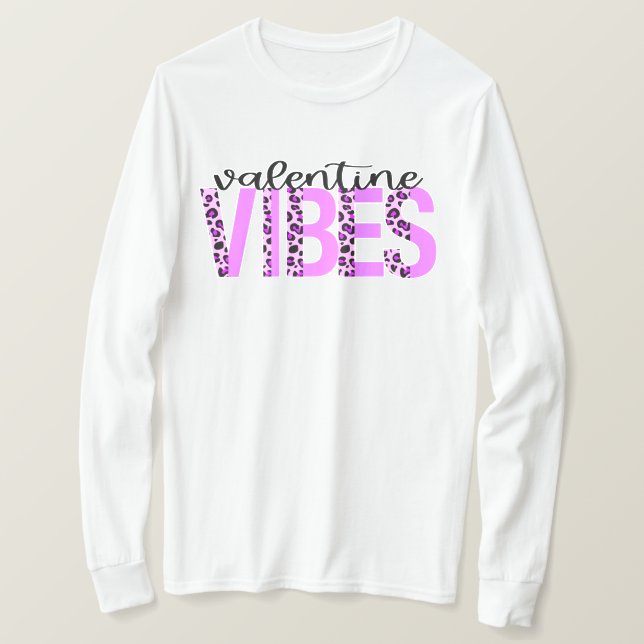 T-shirt Valentine Vibes Poster de animal tendance rose noi (Design devant)