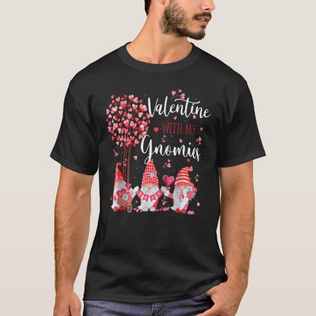 T-shirt Valentine With My Gnomies Hearts Gnomes Couples (Devant)