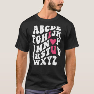 T-shirt Valentines Alphabet I Heart Love You Couple Valent
