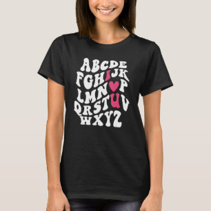 T-shirt Valentines Alphabet I Heart Love You Couple Valent