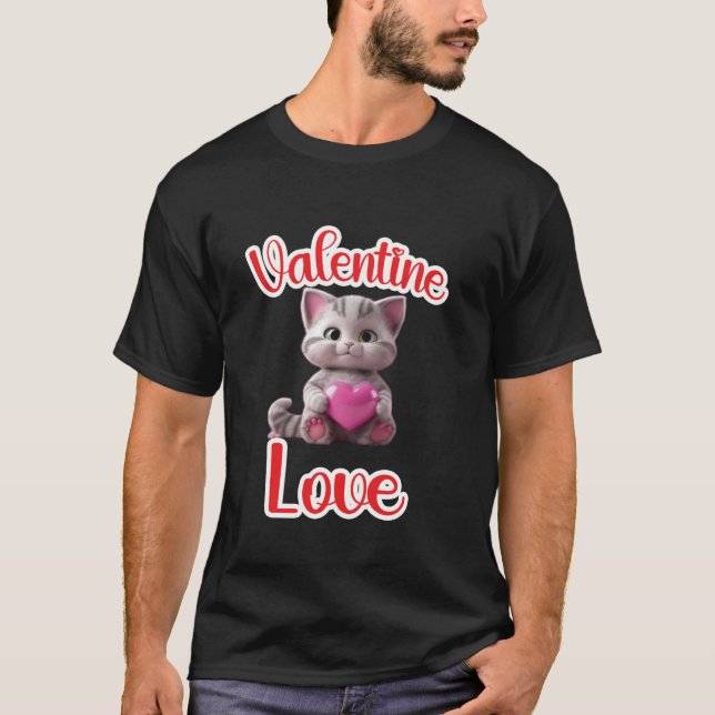 T-shirt Valentines amoureux chats Chat drôle Long Sleeve T (Devant)