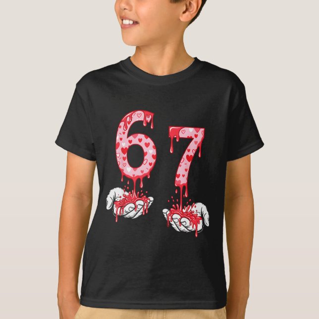 T-shirt Valentines Day 67 Meme Six Seven 6 7 Valentine Hea (Devant)