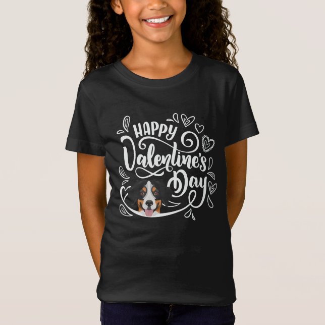 T-Shirt Valentine's Day Bernese Mountain Dog (Devant)