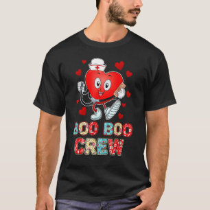T-shirt Valentines Day Boo Boo Crew Nurse Coeur mignon