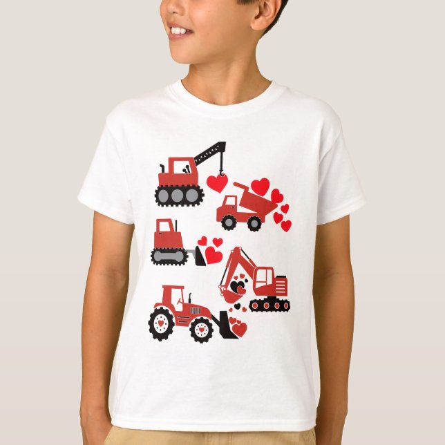 T-shirt Valentines Day Boys Enfants Toddler Construction T (Devant)