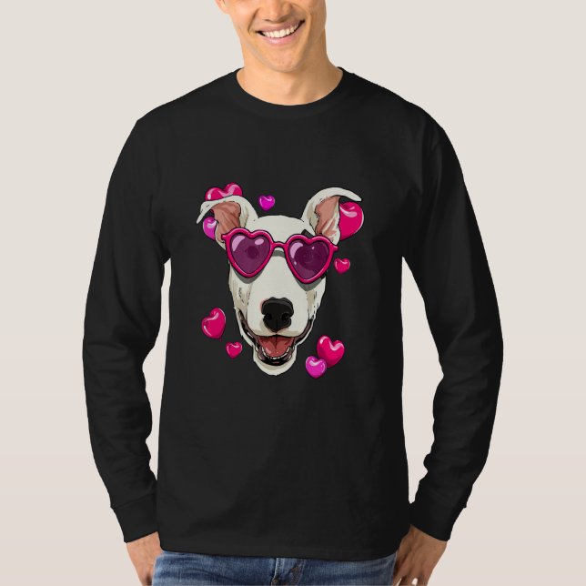T-shirt Valentines Day Bull Terrier Heart Couples Love Day (Devant)