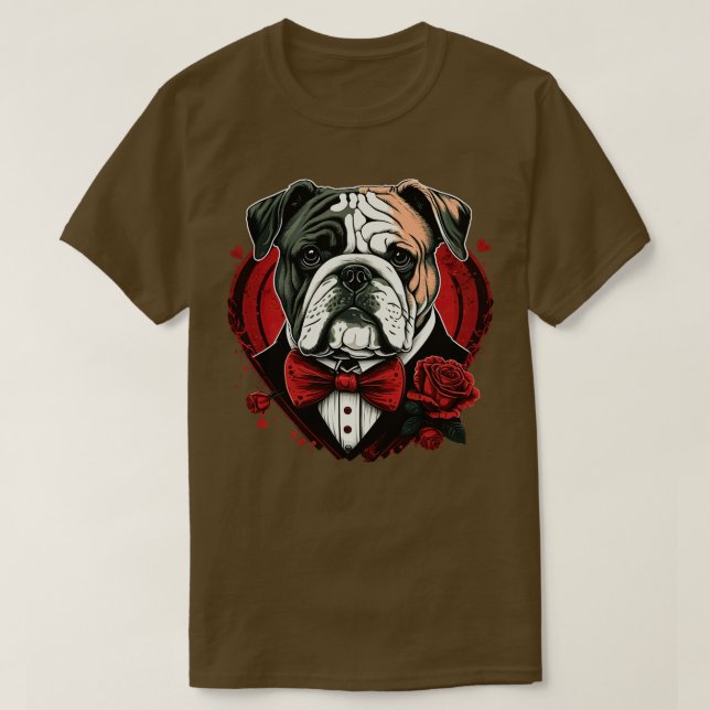 T-shirt Valentines Day Bulldog 3 (Design devant)