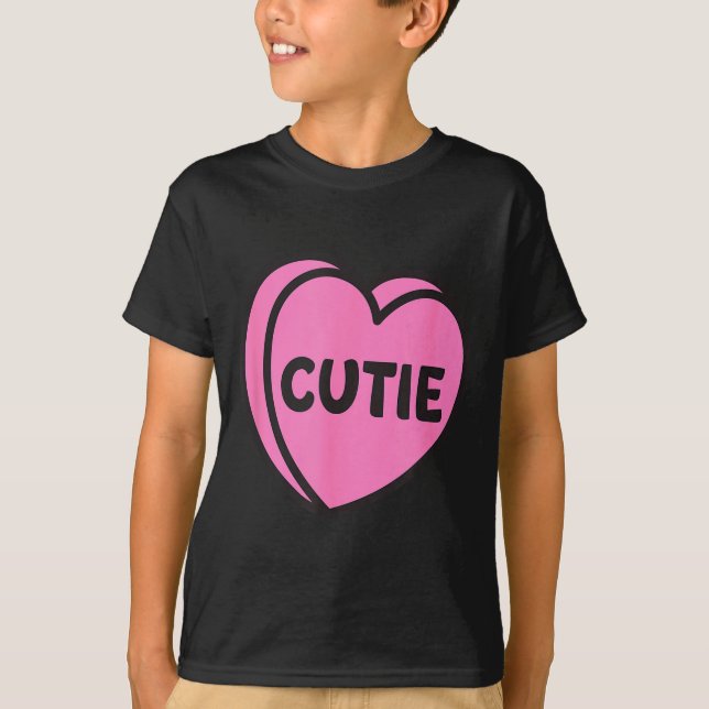T-shirt Valentines Day Candy Sweet Hearts Love Cutie  (Devant)