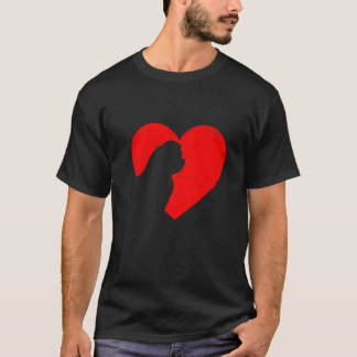 T-shirt Valentines Day Coeurs rétro Maltais Chien Chien Ch