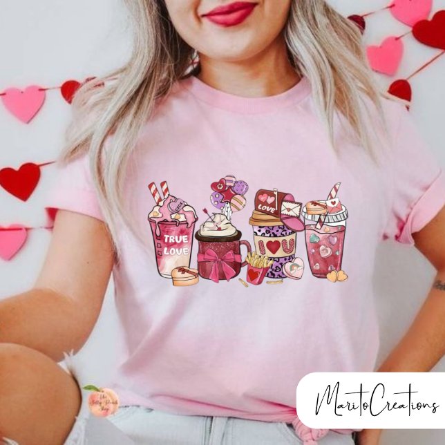 T-shirt Valentine's Day Coffe, Valentine's Day Woman, Love (Créateur téléchargé)