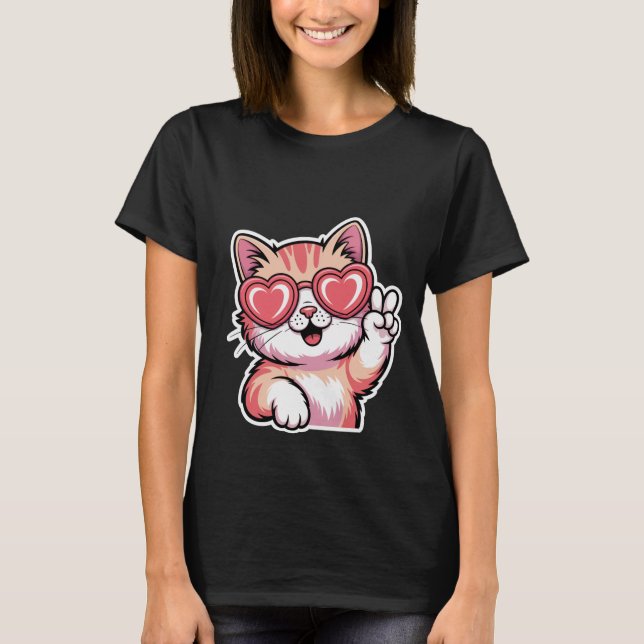 T-shirt Valentine's Day Cute Ballerina Kitten Tutu Art🐱🩰 (Devant)
