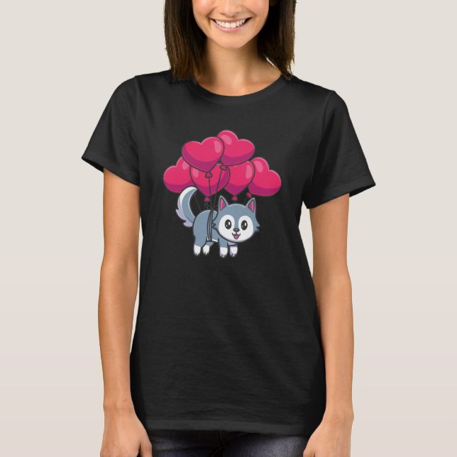 T-shirt Valentines Day Cute Dogs Love Boyfriend Girlfriend (Devant)