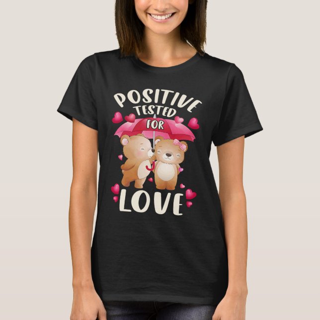 T-shirt Valentine's day for couples bear couple with umbre (Devant)