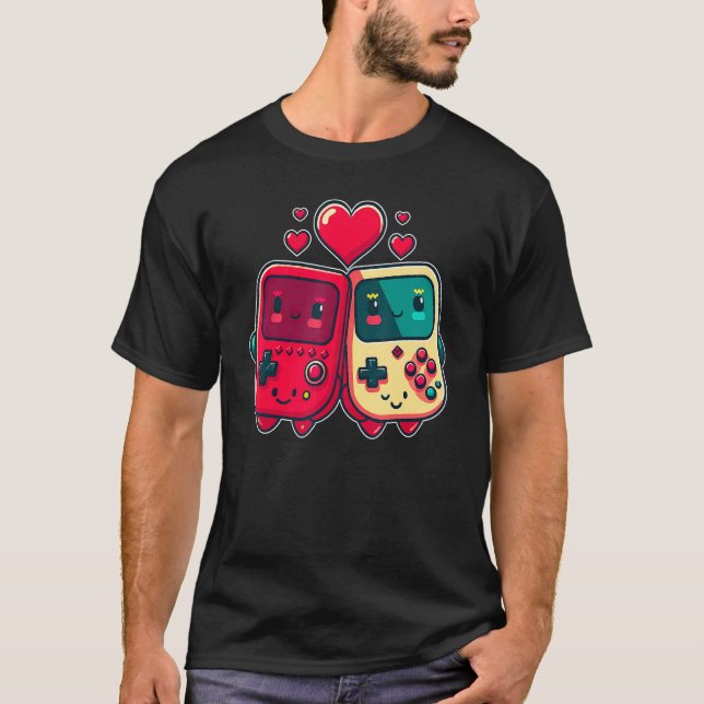 T-shirt Valentine's Day Gaming Console for Gamer Couples K (Devant)