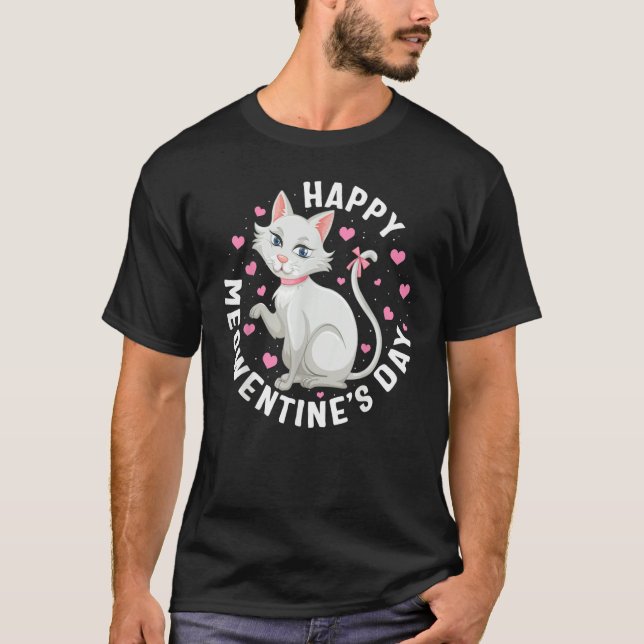T-shirt Valentines day Happy Meowentine's Day Cute Cat Hea (Devant)
