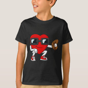 T-shirt Valentines Day Heart Baseball Catcher Amusants Gar