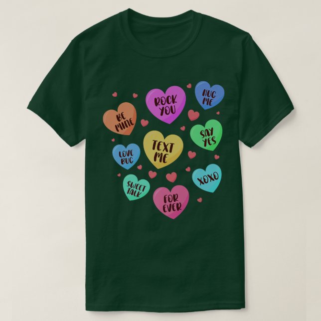 T-shirt Valentines Day Heart Candy Design pour hommes Femm (Design devant)