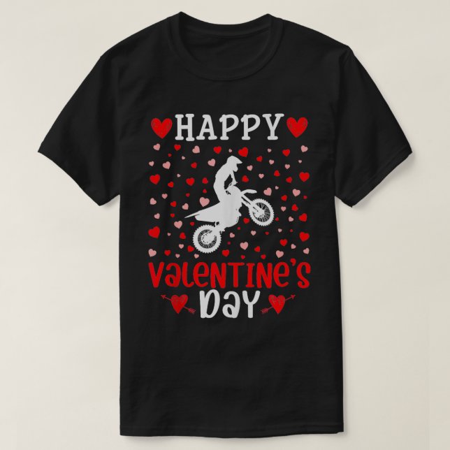 T-shirt Valentines Day Heart Graphisme mignon Vélo Dirt Am (Design devant)
