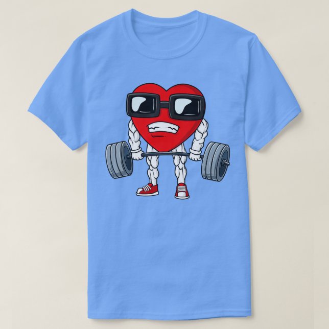 T-shirt Valentines Day Heart Weightlifting Funny Deadlift (Design devant)
