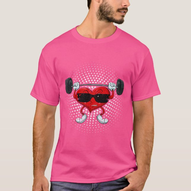T-shirt Valentines Day Heart Weightlifting Funny Deadlift  (Devant)