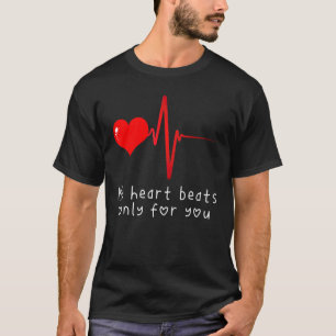 T-shirt Valentines Day Heartbeat Mon coeur bat seulement p